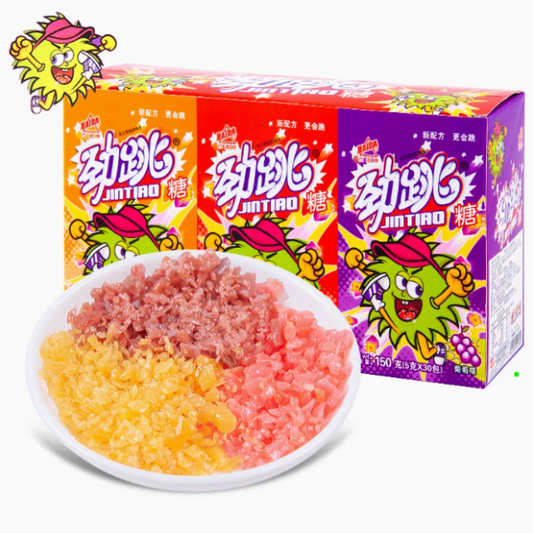百达劲跳糖（草莓, 葡萄, 甜橙三合一口味装)  BAIDA POPPING CANDY (Strawberry, grape & orange flavor) 150g*1盒