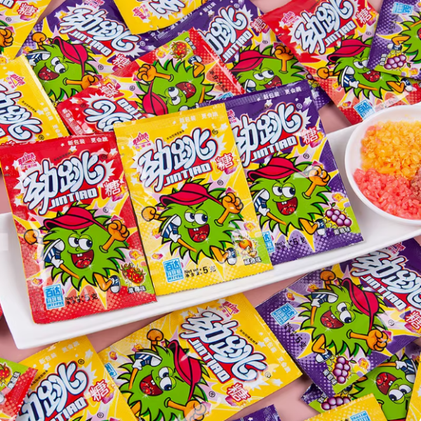 百达劲跳糖（草莓, 葡萄, 甜橙三合一口味装)  BAIDA POPPING CANDY (Strawberry, grape & orange flavor) 150g*1盒