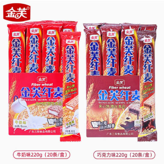 金芙纤麦饼干 JINFU'S FIBER WHEAT WAFER 220g*1盒