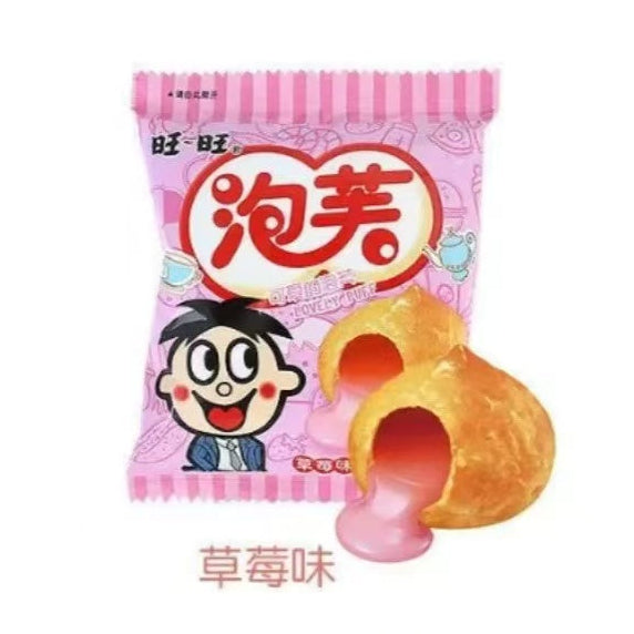 旺旺草莓味泡芙 Wangwang Strawberry Flavor Puff 16g*3