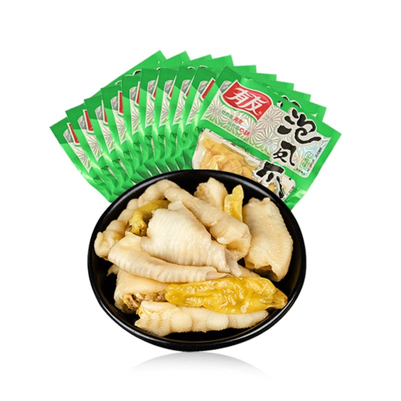 有友泡椒凤爪168g YOYO SPICY CHICKEN FEET BONE-IN JAPANESE PEPPER FLAVOR 168g